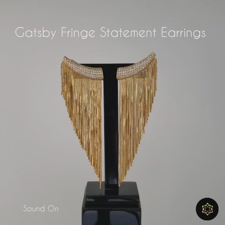 Mcristals Gatsby Statement Earrings. Fringe Earrings.