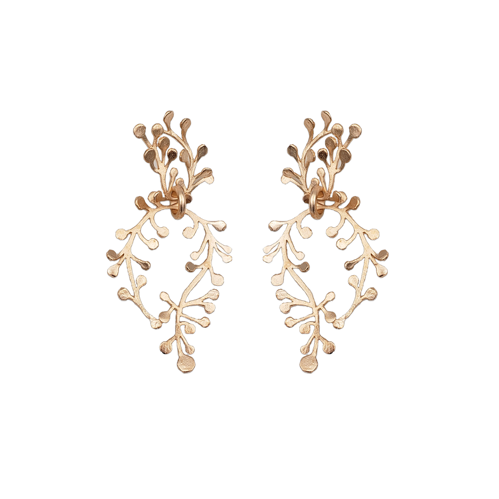 Statement earrings. Gold earrings