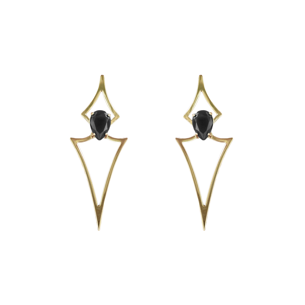 Statement earrings. Gold earrings