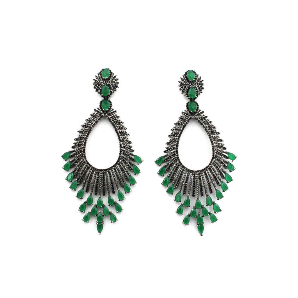 statement earrings. Black rhodium earrings