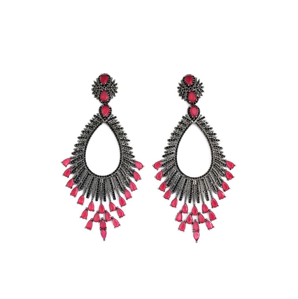 statement earrings. Black rhodium earrings