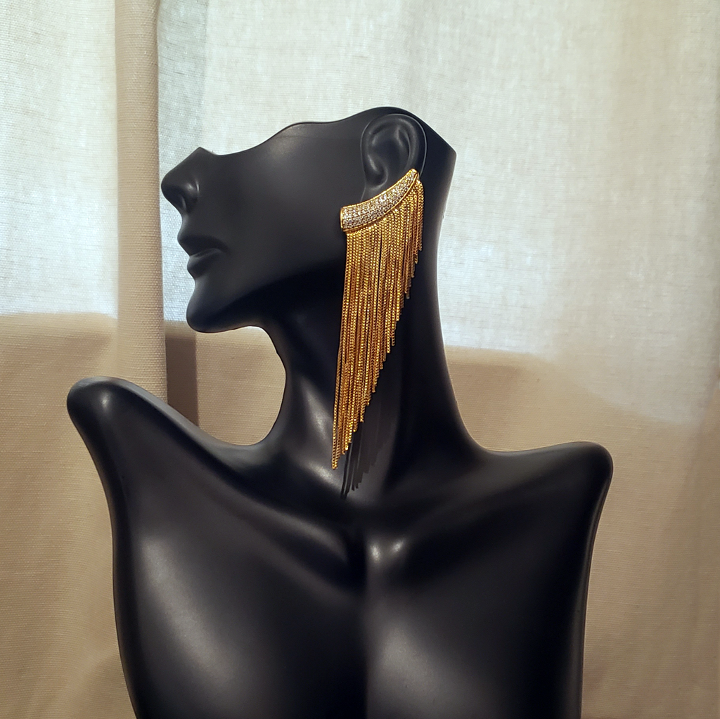 Mcristals Gatsby Statement Earrings. Fringe Earrings.