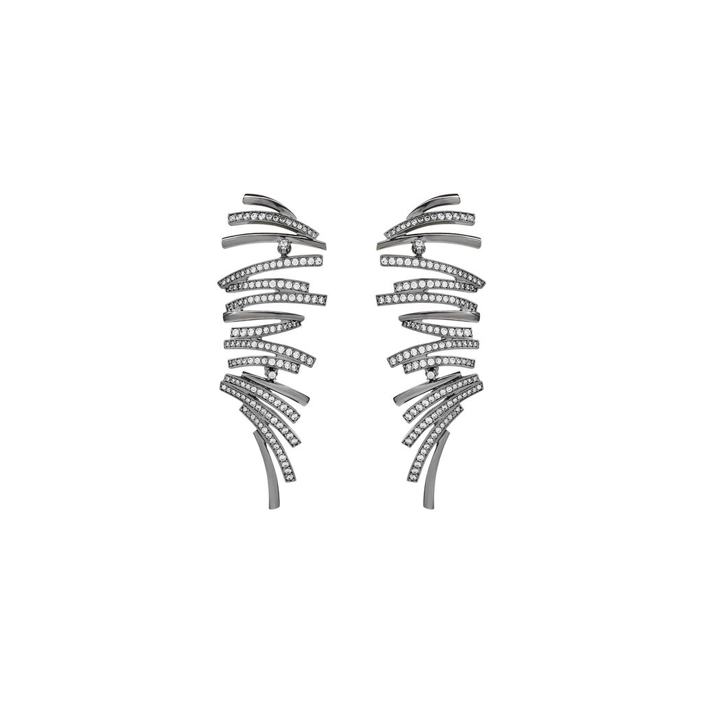 Mcristals Charlotte Earrings in Black Rhodium