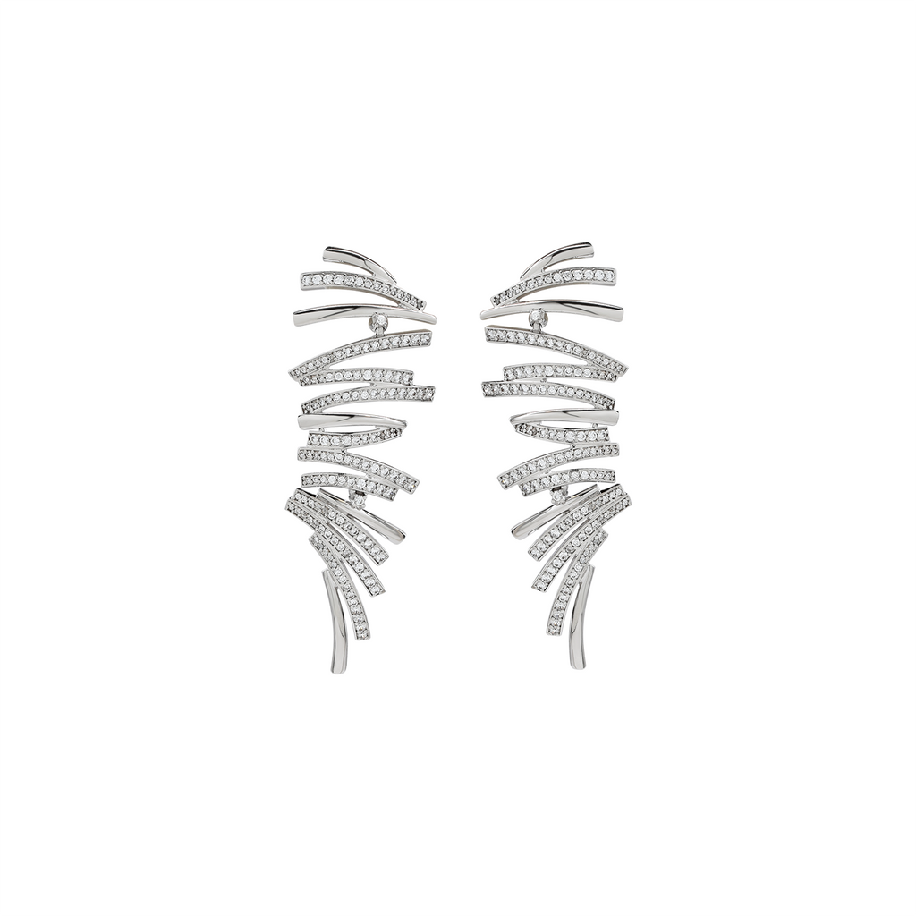 Mcristals Charlotte Earrings in White Rhodium