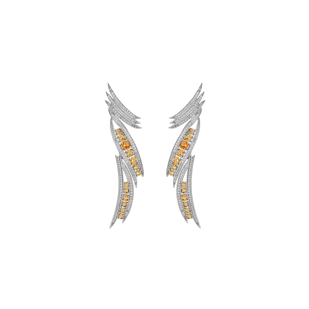 Mcristals Rachel Earrings in Rhodium